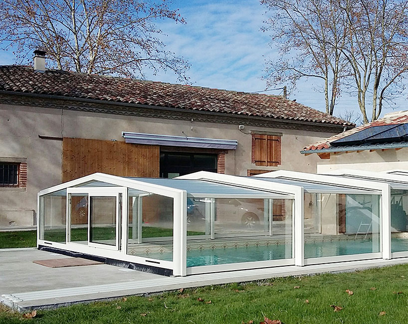 Abri piscine mi-haut Prestige - piscine 3 x 6 m