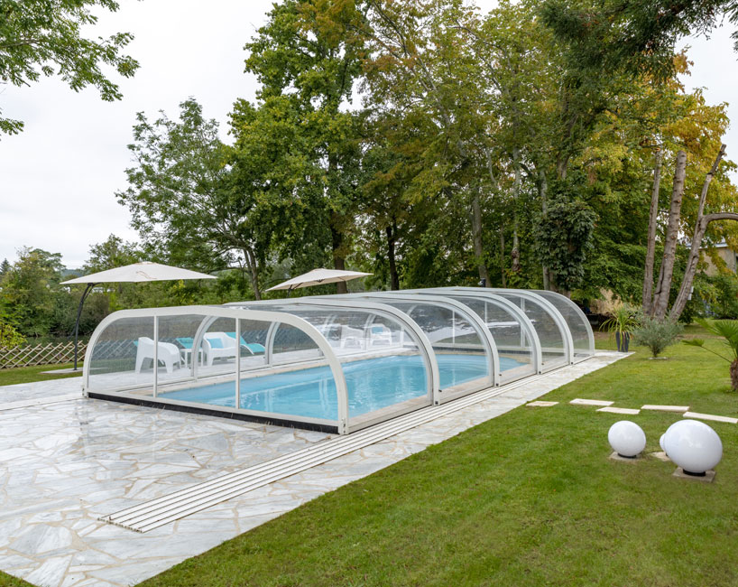 Abri piscine mi-haut Confort - piscine 3 x 6 m